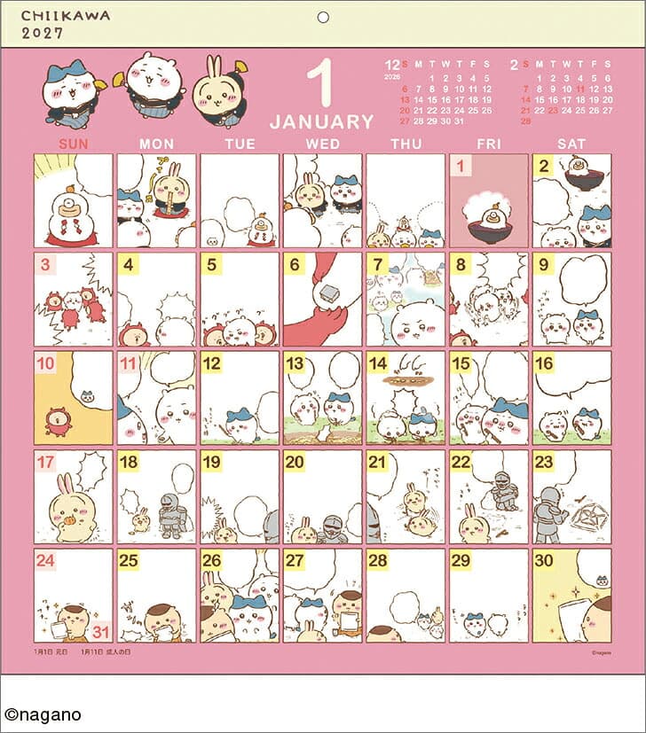ちいかわ コミックデザイン（2027年1月始まりカレンダー）